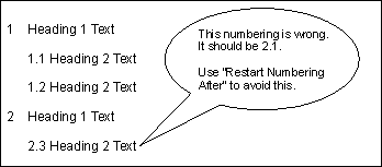 Restart page numbering word